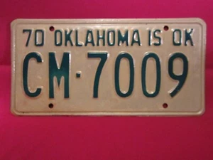 Placa de licencia etiqueta de coche 1970 Oklahoma cm 7009 [Y110 - Imagen 1 de 1