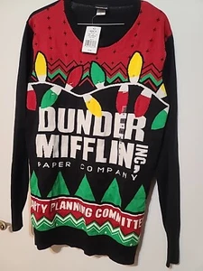 Suéter Dunder Mifflin Planificación de Fiesta Navidad Talla Mediana Nuevo con Etiquetas  - Imagen 1 de 13