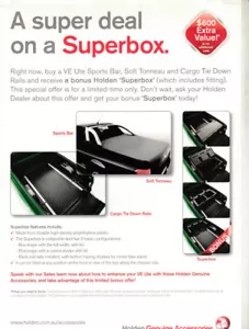 2011 HOLDEN VE COMMODORE UTE SUPERBOX ACCESSORIES 1p Brochure SPORTS BAR etc - Picture 1 of 1