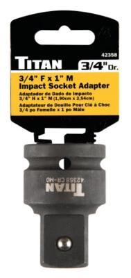 Titan 42358 3/4-Inch Female to 1-Inch Male Impact Socket Adaptor (15226) - Image 1 of 2