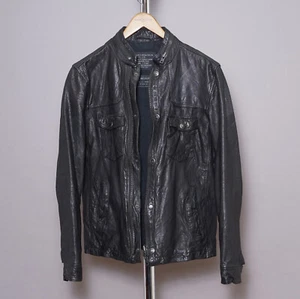 ALL SAINTS Leather Jacket MEDIUM Mens Brown Biker Bomber Celebrity Grail ARCHIVE - Picture 1 of 22