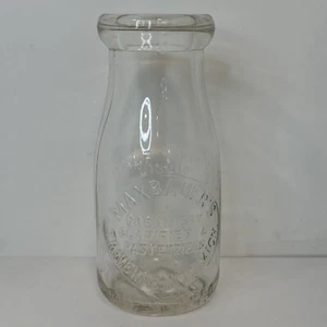 Half Pint Dairy Milk Bottle Maxbauer’s Creamery TRAVERSE CITY MICHIGAN MICH MI - Bild 1 von 13