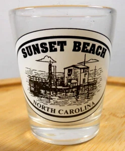 Sunset Beach South Carolina wharf dock travel souvenir shotglass bar barware - Picture 1 of 7