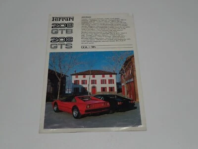 FERRARI 208 GTB 208 GTS BROCHURE DEPLIANT PROSPEKT (G29)  - Immagine 1 di 2