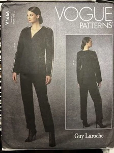 Vogue V1666 GUY LAROCHE Snap-Close Jacket & Tapered Pants SUIT Sz 6-14 - Picture 1 of 2