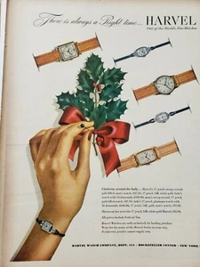 Relojes Harvel de colección 1947 anuncio impreso efímero decoración artística de pared - Imagen 1 de 1