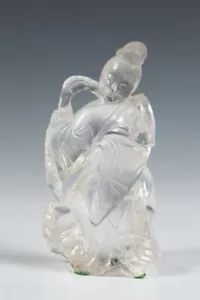 A005 Antique Estate Chinese rock crystal figure of meiren. - Picture 1 of 12