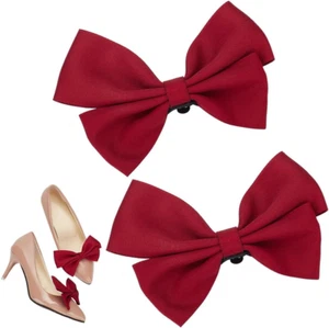 Bow Shoe Clips Wedding Bow Shoe Buckles Bridal Removable Shoe Clips Bowknot Shoe - Picture 1 of 12