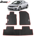 Fits 06-11 Honda Civic Rubber Floor Mats Carpet Black & Red Edge w/ IKON Logo