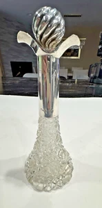 Antique English, Birmingham Crystal Decanter With Sterling Silver 925 8.5" RARE - Bild 1 von 18