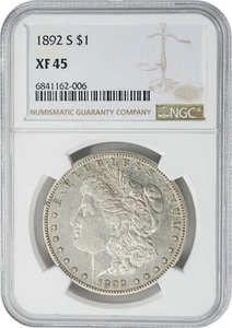 1892-S Morgan Silver Dollar $ XF45 NGC 950326-2 - Picture 1 of 5