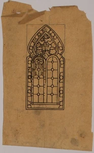 Johann Schmid Entwurf Glasmalerei Fenster Ornament Unikat Zeichnungum 1900 - Picture 1 of 1