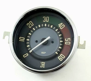 VW TYPE 14 KARMANN GHIA 1956-1966 110MM 6K TACHOMETER VINTAGE SERIES BEIGE FACE - Picture 1 of 3