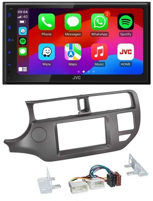 JVC Bluetooth USB MP3 2DIN DAB Autoradio für Kia Rio UB 11-14 anthrazit - Bild 1 von 4