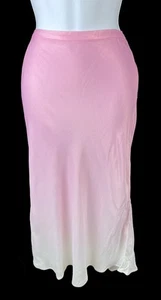 Women's J. McLaughlin Pink Ombre Louisa May Satin Midi Skirt Size 6 NWTS - Picture 1 of 5
