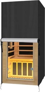 Sauna Cover, Heavy Duty Waterproof 32.6&quot;x34.5&quot; x67&quot;, Black  - Picture 1 of 7