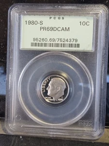 1980-S Roosevelt Dime ~ PCGS PR69 DCAM OGH - Picture 1 of 4