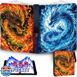 440 Card Binder 4 Pocket Trading Card Binder with 55 Page 3-Ring Removable Sl - Picture 1 of 5