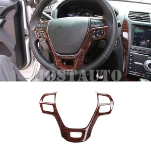 For Ford Explorer Wood Pattern Inner Steering Wheel Sequins Trim Cover 2016-2019 - Picture 1 of 12