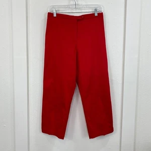 Tofy Women’s Petite Pants Size 10P Red Flat Front Straight Leg - Picture 1 of 11