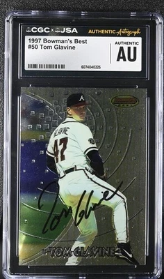 1997 Bowman's Best Tom Glavine 50 JSA CGC Autographed Signed Auto Atlanta Braves - Image 1 of 2