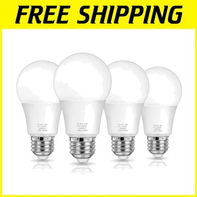 Super Bright 1500LM A19 LED Light Bulbs, 4-Pack E26 Base, Eco-Friendly Emission - Image 1 of 4