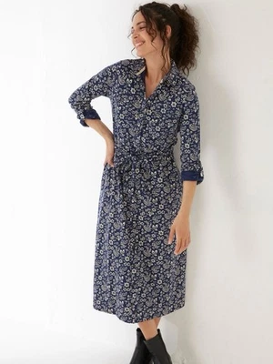 Fatface Sarah Floral Paisley Midi Shirt Dress Roll Tab Sleeve Size 10 *No Belt* - Image 1 of 4