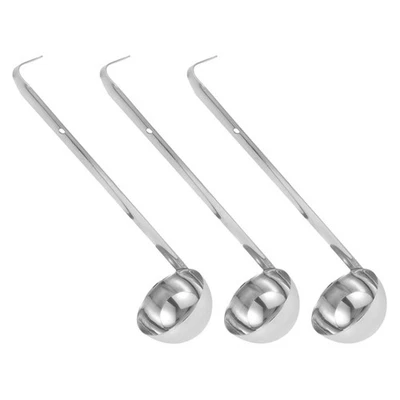  3PCS Stainless Steel Ladles: Long Handles Portion Control Serving Spoons with - Image 1 of 4