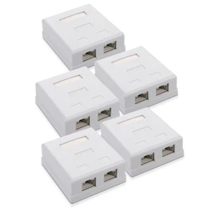 Abgeschirmte oberflächenmontierte RJ45 Netzwerkbuchse (2 Ports) mit CAT6A Ethernet Port - Bild 1 von 8