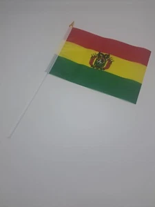 5.5x8" Stick Bolivian Flag Desktop Handheld NEW Mini Bandera Boliviana NEW - Picture 1 of 4