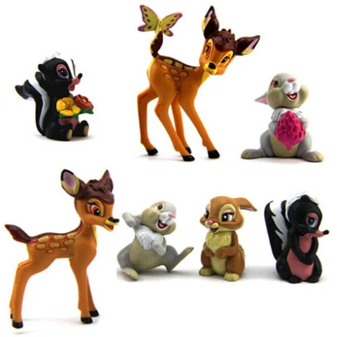 Bambi Set of 7 Different PVC Cake Toppers Mini Figures. Free Shipping US Seller Cover