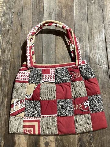 Vintage Homemade 49ers Quilt Fabric Bag 13” X 18” Cover