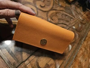 Lovely Orange Tory Burch Sunglass Case Soft Plush Lining Golf TB Logo - Picture 1 of 8