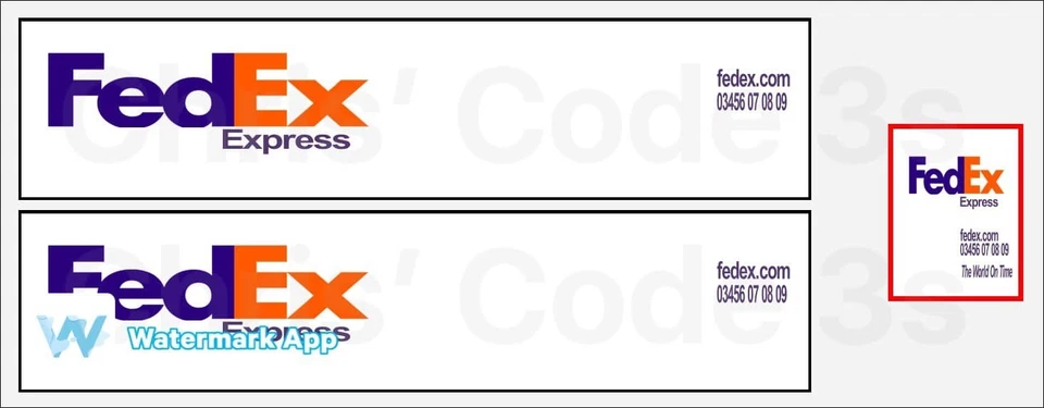 Code 3 Adhesive Vinyl Trailer Decal - Fed Ex livery - 1/50 1/76 1/148 - Image 1 of 1