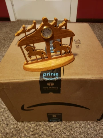 Carved wood Carousel horse clock Cover