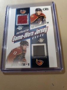 2002-03 PACIFIC HEADS UP AUTHENTIC  GAME- WORN JERSEY QUADS ATLANTA THRASHERS.