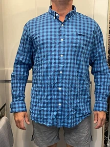 Sonoma Men's Sz XL Blue Checkered Long Sleeve Button-Front Shirt - Picture 1 of 7