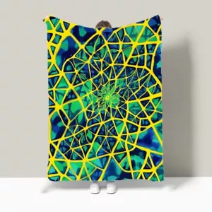 Abstract Twisted Geometric Flannel Bedspread Throw Blanket Birthday Holiday Gift - Picture 1 of 18