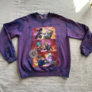 Dragon Ball Super Purple Blue Tie Dye Sweatshirt Men S Graphic Sweatshirt - Picture 1 of 7