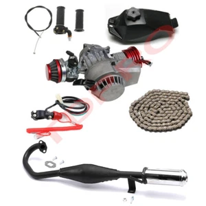 Racing 2 Stroke 49cc Engine Motor Exhaust Kit Scooter Pocket Bike Mini Dirt Bike - Picture 1 of 12