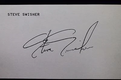 Steve Swisher Padres Cubs Cardinals Autographed 3x5 Signed Index Card JSA 17D - Image 1 of 4
