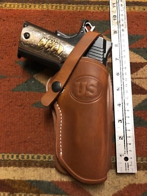 Fit Colt Remington M 1911 Tanned Leather Holster Western Cowboy Holster US Stamp - Image 1 of 4