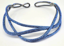 Atelier Swarovski Tigris Blue Pave Crystal Abstract Geometric Statement Collar