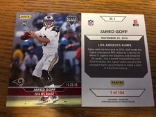 2016 Panini Instant NFL BLACK FRIDAY SET #3 Jared Goff L.A. Rams RC SP 1 of 194