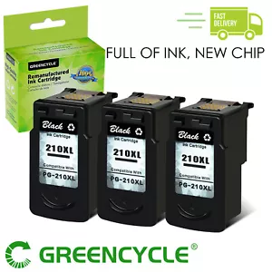 Cartucho de tinta negra 3PK PG210XL para Canon PIXMA MP480 MP490 MP499 MP495 PG210XL - Imagen 1 de 10