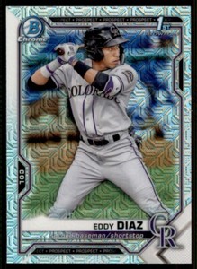 Eddy Diaz 2021 Bowman Chrome Prospects Mojo Refractor #BCP-33 Colorado Rockies