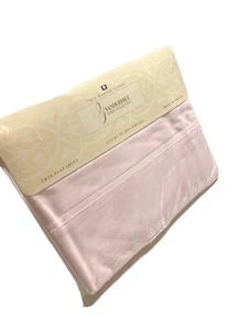 Vintage 90er neu aus altem Lagerbestand Gloria Vanderbilt x Stevens Baumwolle Doppeltuch flach rosa Perkal - Bild 1 von 5