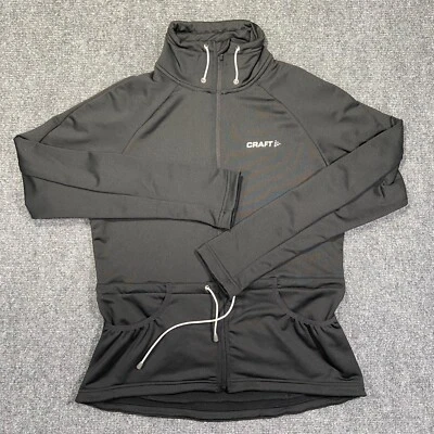 Chaqueta artesanal para mujer mediana negra con cordón bolsillos en la cintura bolsillo trasero elástico Foto 1 de 4