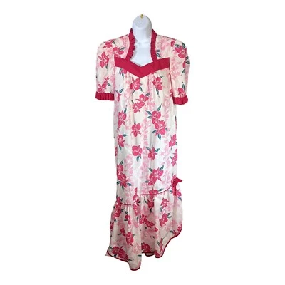 Vestido Caftán XL Mujer Multicolor Maxi Vestido Mezcla Algodón Informal Vintage Floral Foto 1 de 3
