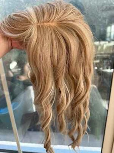 Tillstyle ash blonde hair topper with bangs highlighted - Picture 1 of 7